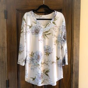 No Worries Floral Knit Top (Plus size 2xl)